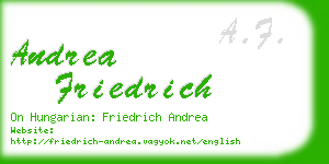 andrea friedrich business card